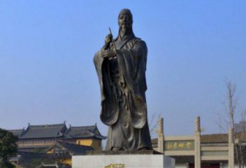 贵阳中国历史名人元末明初画家诗人倪瓒铜雕塑像