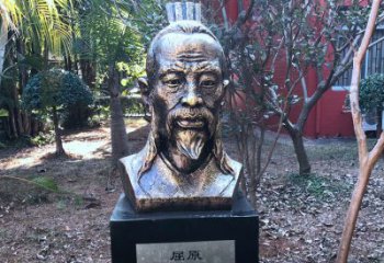 贵阳中国历史名人战国时期著名爱国诗人屈原铸铜头像雕塑
