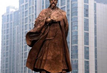 贵阳诸葛亮城市景观铜雕像-中国古代著名人物三国谋士卧龙先生雕塑