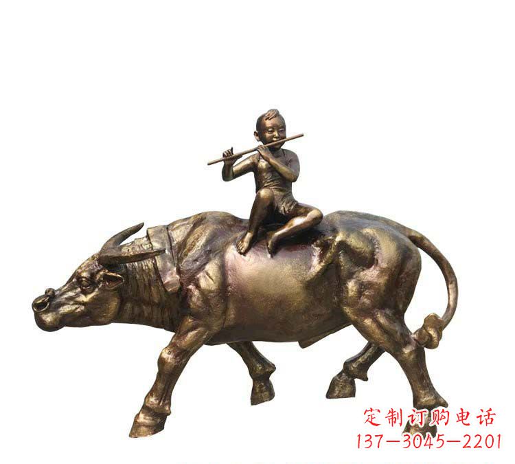 贵阳铸铜牧童牛雕塑