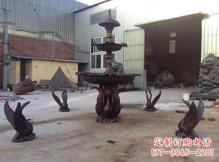 贵阳铸铜天鹅喷泉雕塑