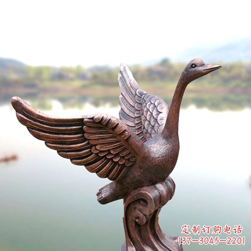 贵阳铸铜天鹅景观摆件