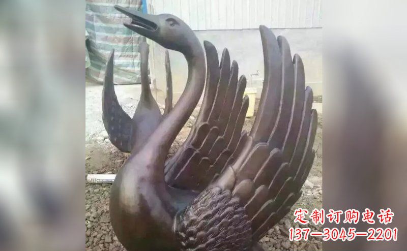 贵阳铸铜天鹅铜雕
