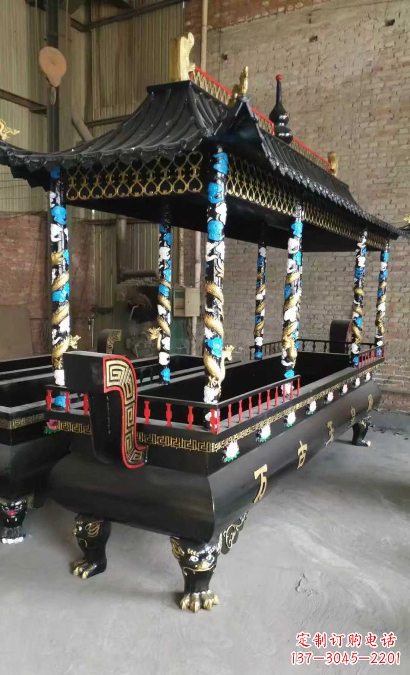 贵阳宗教庙宇方形香炉铜雕