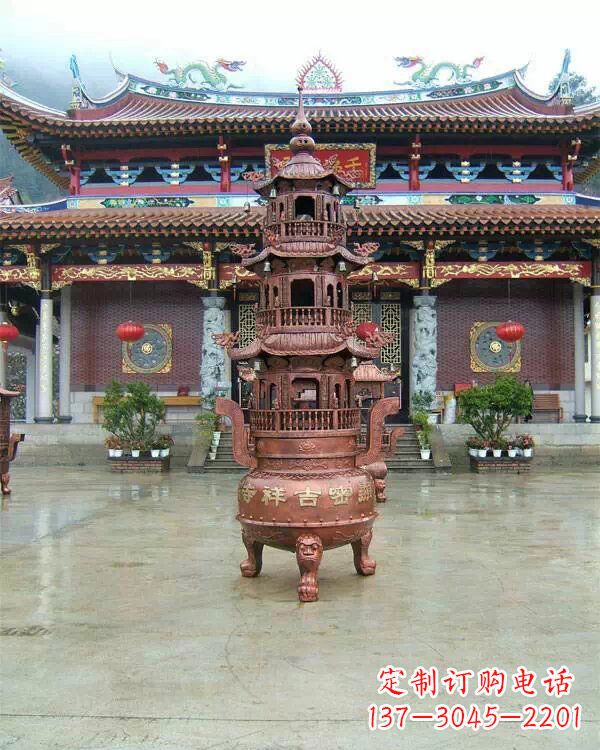 贵阳宗教庙宇香炉铜雕
