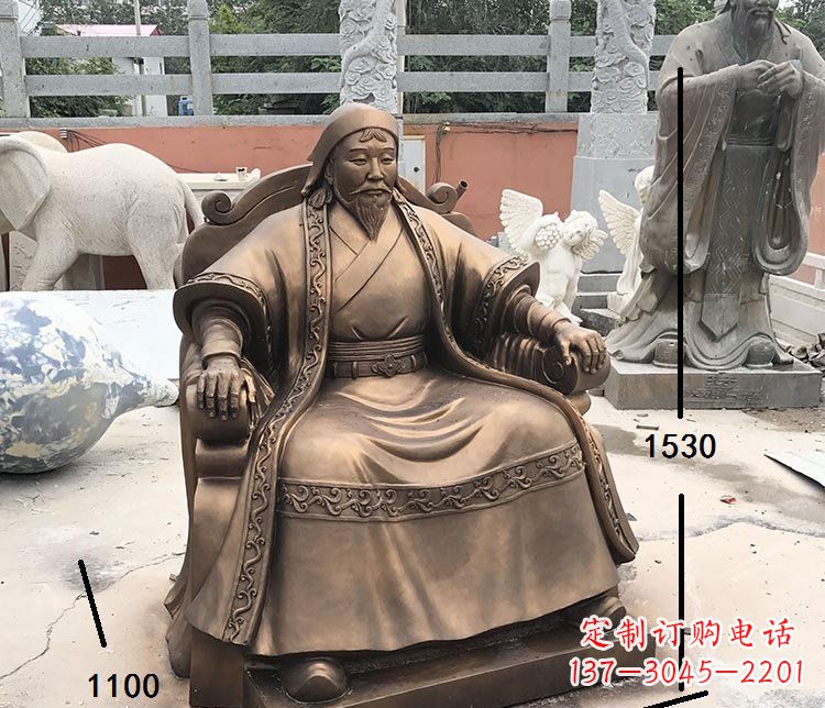 贵阳坐式成吉思汗铜雕 (2)