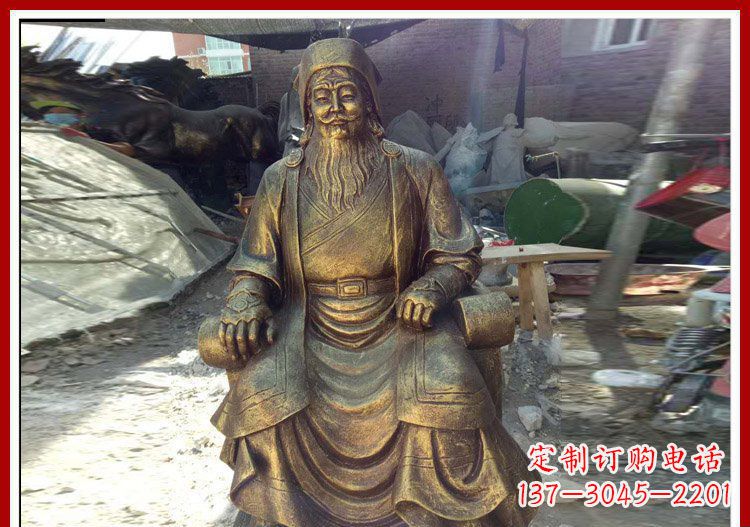 贵阳坐式成吉思汗铜雕