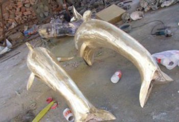 贵阳铸铜海豚公园动物铜雕