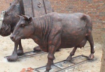 贵阳铸铜奶牛公园动物铜雕