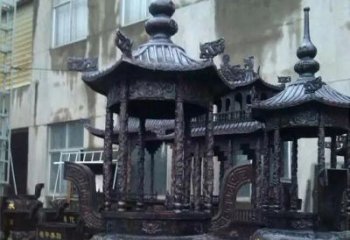 贵阳铸铜寺庙香炉铜雕 (3)