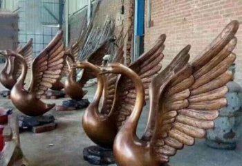 贵阳铸铜天鹅喷水动物喷泉雕塑
