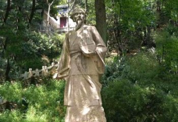 贵阳祖冲之公园雕塑-砂岩雕刻的历史名人古代数学家